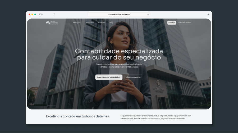 Veja uma demonstração ao vivo do template preparado para este segmento.