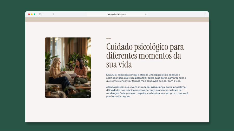Veja uma demonstração ao vivo do template preparado para este segmento.